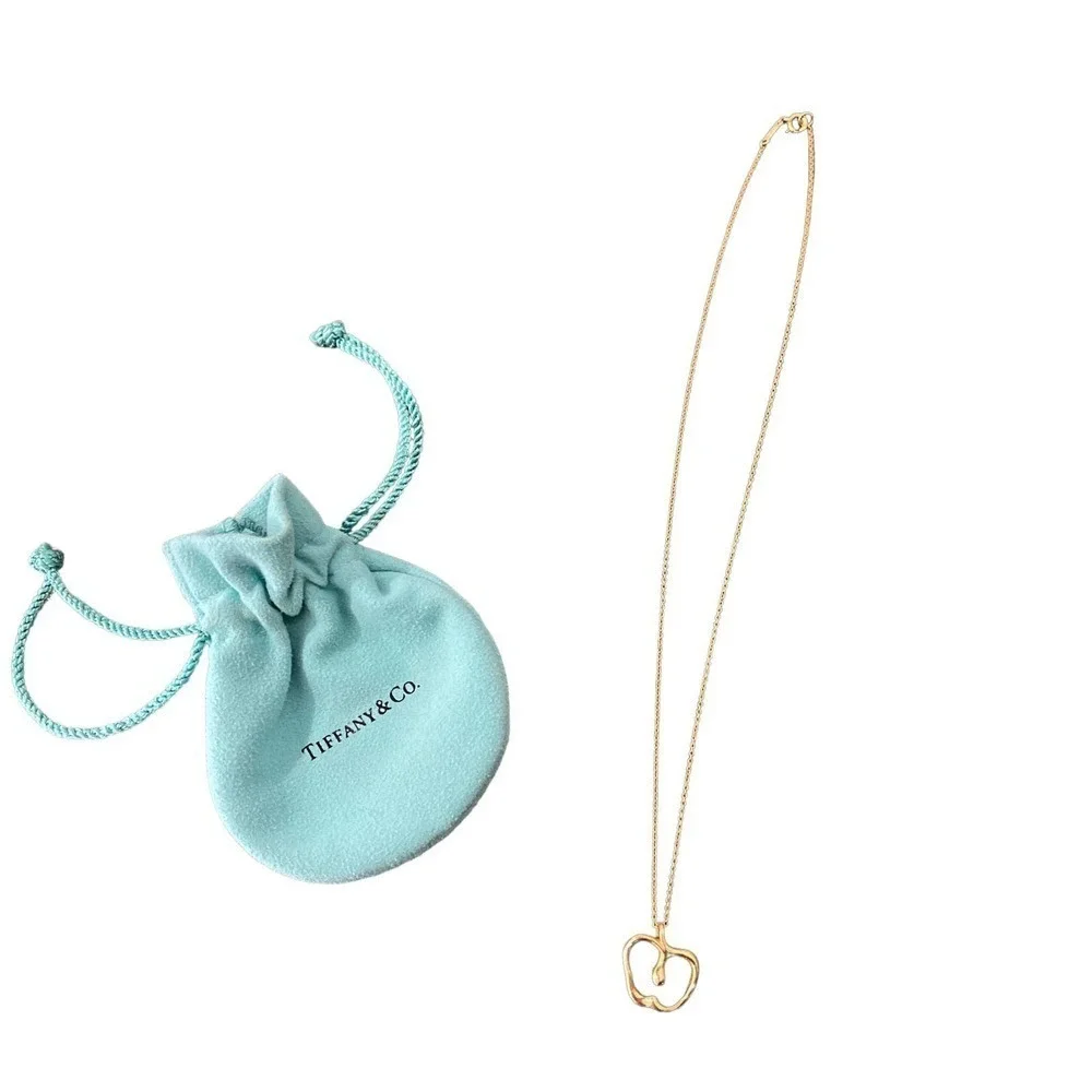 Tiffany & Co Elsa Peretti Apple Pendant Necklace 18K Yellow Gold